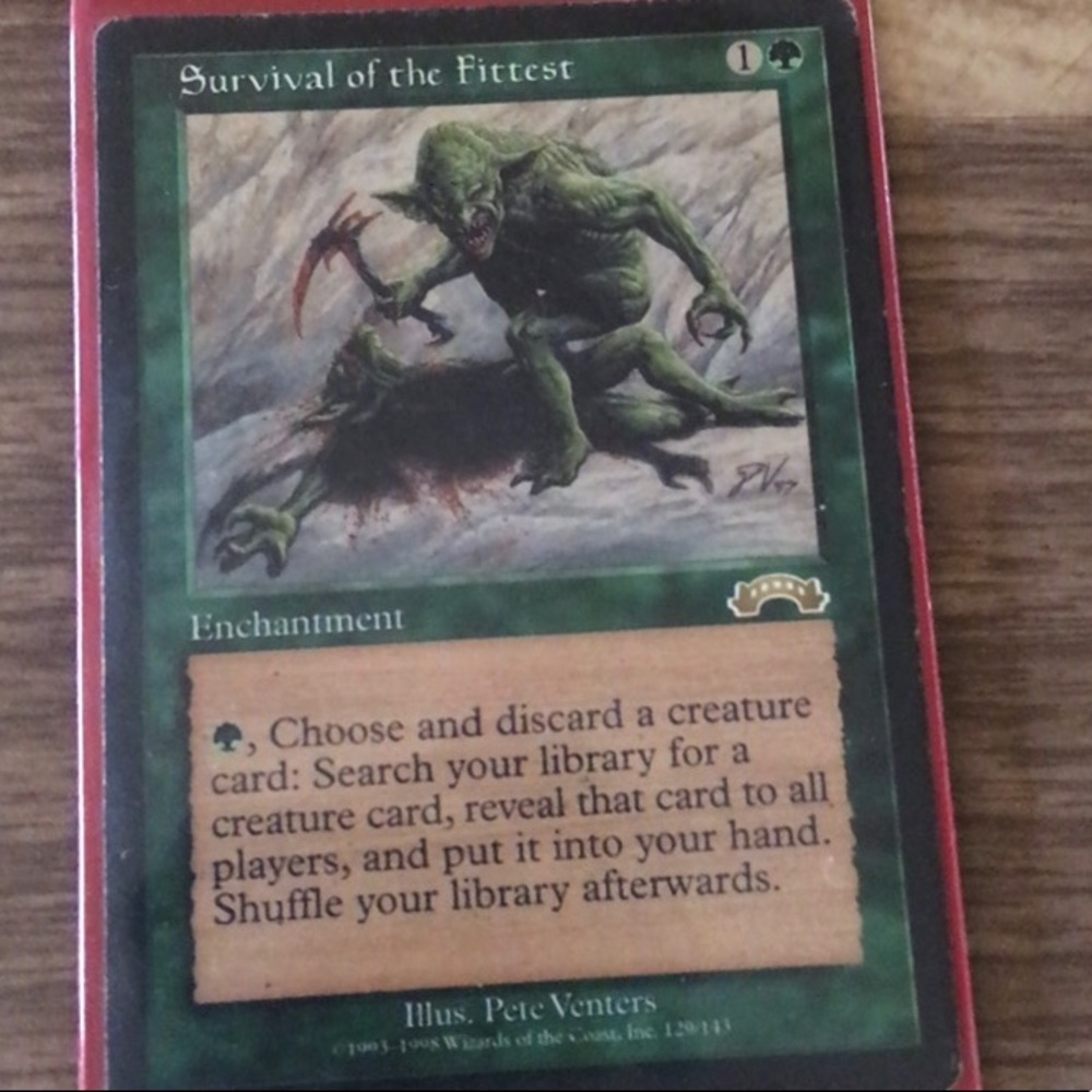 Magic card: survival of the fittest